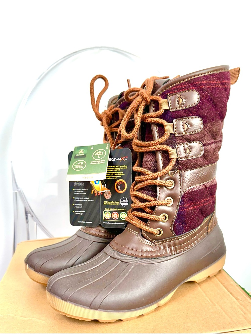 NEW in BOX! Kamik Sienna Heritage Boots 1889 Dark Brown Kids Size 1
